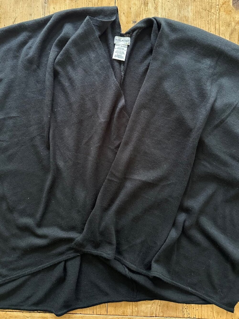 White Stag Black Sweater Poncho Style Size OS